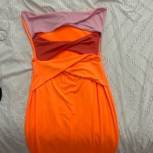 Amazon Women's Strapless Maxi Dress - Pink, Red, Orange